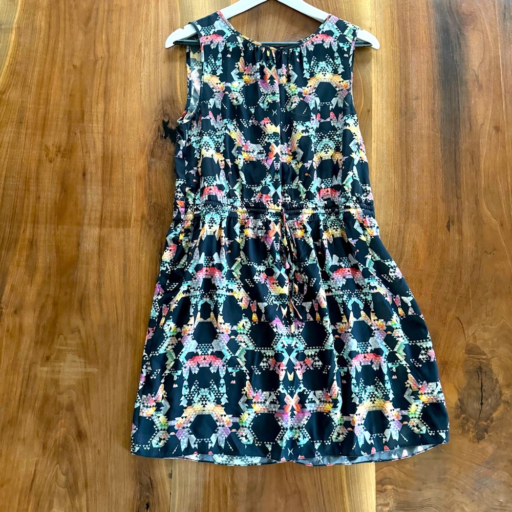 Tibi geometric print silk sun dress sz 6